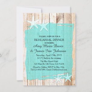 Rustic turquoise rehearsal dinner invites tq1