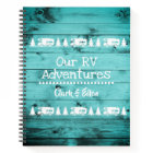 Rustic Turquoise Wood Camping Custom RV Journal
