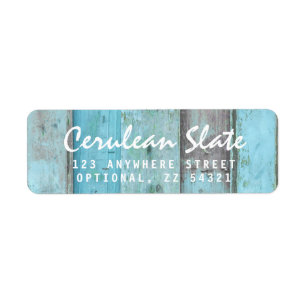 Rustic Turquoise Wood Vintage Boho Return Address Label