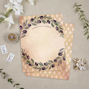Rustic Tuscan Olive Branches Wedding Thank You Card