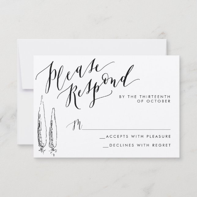 Rustic Tuscany Calligraphy Reply Card (Front)