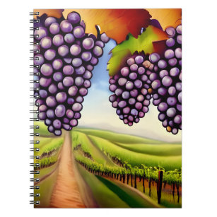 Rustic Tuscany Wine Country Grape Vines  Notebook