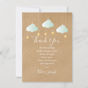 Rustic Twinkle Twinkle Baby Shower Thank You Poem Card