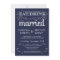 Rustic Typography Navy Blue Wedding Invitations