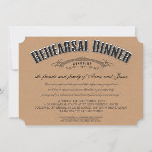 Rustic Typography Wedding Rehearsal Dinner Invite