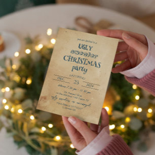 Rustic Ugly Sweater Christmas Party Invitation