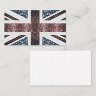 Rustic UK flag red blue sparkles glitters Business Card