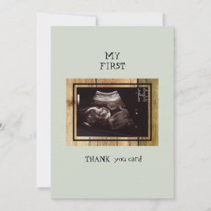 Rustic Ultrasound Thank You Baby Point of View  Card