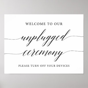Rustic Unplugged Wedding Ceremony Sign