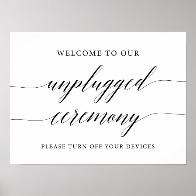 Rustic Unplugged Wedding Ceremony Sign (Front)