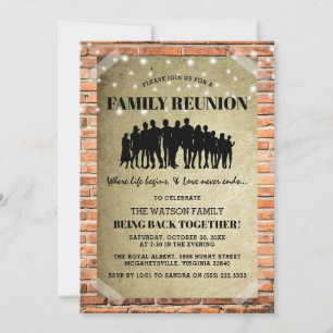 Rustic Urban Family Fun Reunion Back Together Invitation