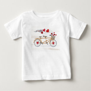 Rustic Valentine Bicycle Built For Two Baby T-Shirt