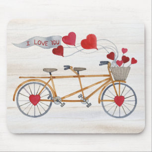 Rustic Valentine Bicycle Built For Two Mouse Pad