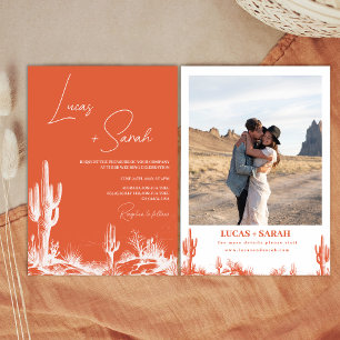 Rustic Verona Sunset Western Desert Wedding Invitation