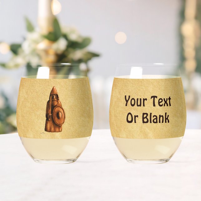 Rustic Viking Stemless Wine Glass (Insitu (Wedding))