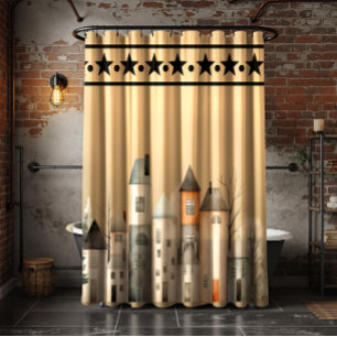 Rustic Village Shower Curtain – Country Cottage