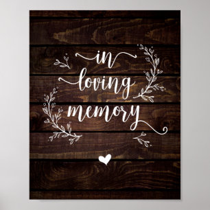 Rustic Vines Farm Wood In loving memory, memorial Poster