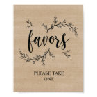 Rustic Vines Wedding favours sign