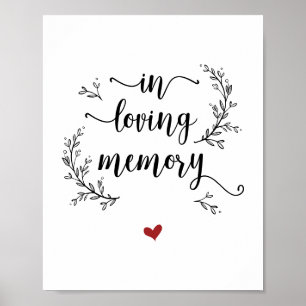 Rustic Vines Wedding In loving memory, memorial Poster
