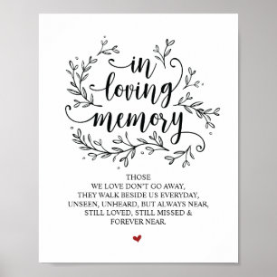 Rustic Vines Wedding In Loving Memory Sign