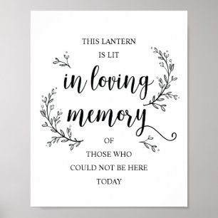 Rustic Vines Wedding Memorial (lantern) sign
