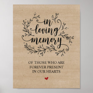 Rustic Vines Wedding Memorial Sign