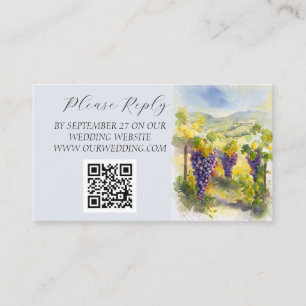 Rustic Vineyard Destination Grapes Lemons Wedding  Enclosure Card