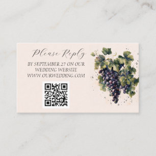 Rustic Vineyard Destination Grapes Wedding Enclosure Card