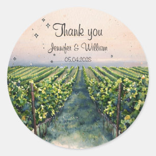 Rustic Vineyard Destination Italy Wedding   Classic Round Sticker
