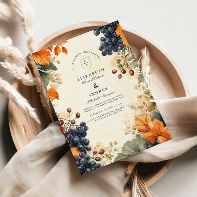 Rustic Vineyard Fall Wedding Invitation (Creator Uploaded)