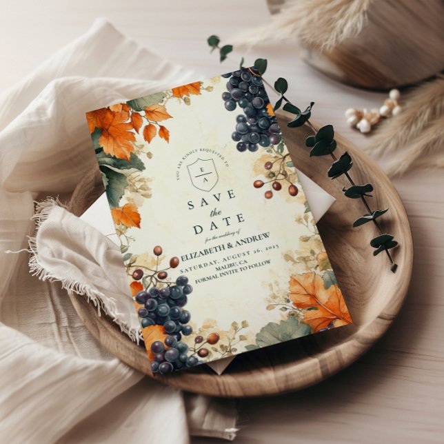 Rustic Vineyard Fall Wedding Save The Date (Creator Uploaded)