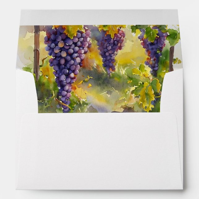 Rustic Vineyard Grapes Lemons Italy Return Address Envelope (Back (Bottom))