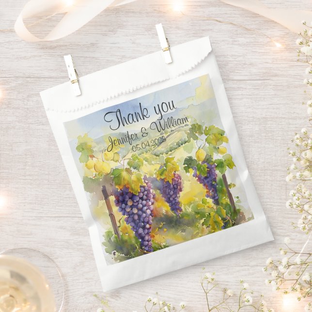 Rustic Vineyard Grapes Lemons Italy Wedding   Favour Bag (Clipped)