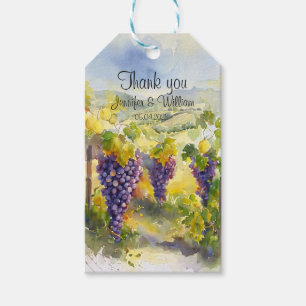 Rustic Vineyard Grapes Lemons Italy Wedding Gift Tags