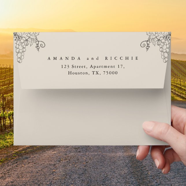Rustic Vineyard Napa California Winery Wedding Envelope (Creator Uploaded)