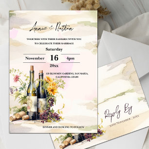 Rustic Vineyard Romantic Wedding Invitation