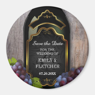 Rustic Vineyard Winery Save the Date Wedding Magnet