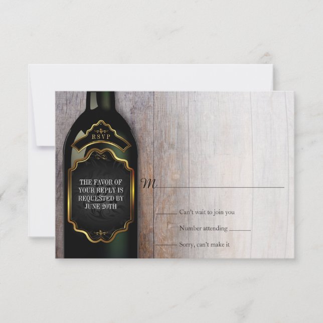 Rustic Vineyard Winery Wedding RSVP Reply Card (Front)