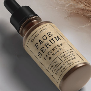 Rustic Vintage 2 OZ 60ml Cosmetic Bottle Label