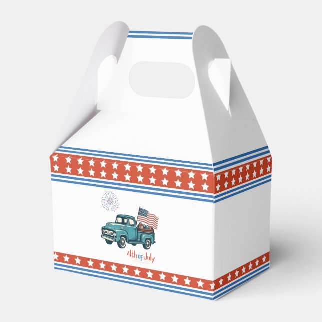 Rustic/vintage 4th of July  Favour Box (Front Side)