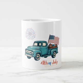 Rustic/vintage 4th of July Large Coffee Mug