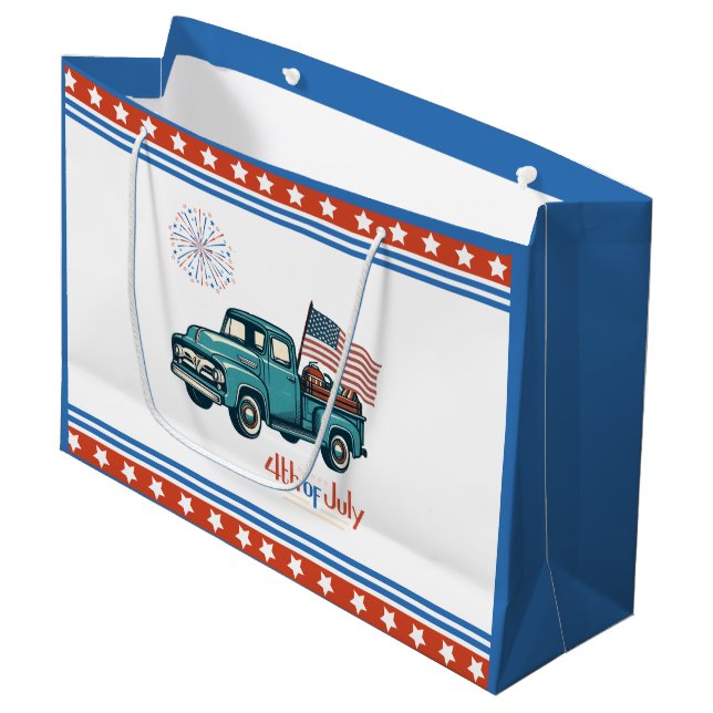 Rustic/vintage 4th of July  Large Gift Bag (Front Angled)