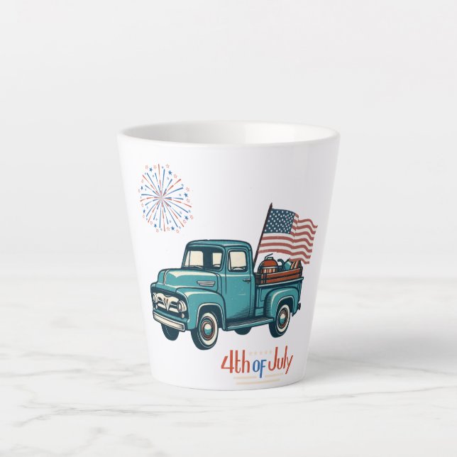 Rustic/vintage 4th of July  Latte Mug (Front)
