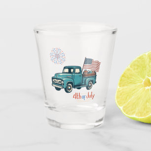 Rustic/vintage 4th of July Shot Glass