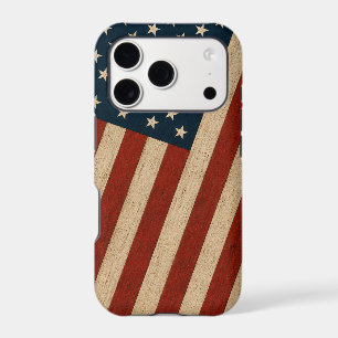 Rustic Vintage American Flag Wood Texture Patrioti
