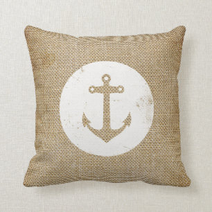 Rustic vintage anchor cushion