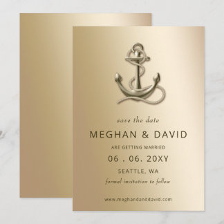 Rustic Vintage Anchor Nautical Save the Date  Announcement