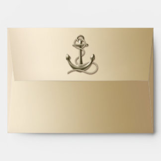 Rustic Vintage Antique Anchor Nautical Wedding Envelope