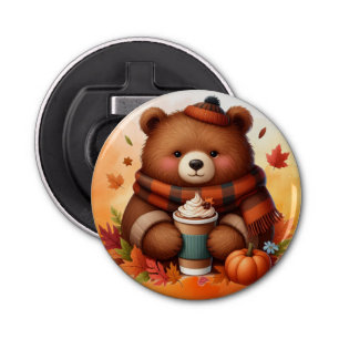 Rustic/vintage autumn bear bottle opener