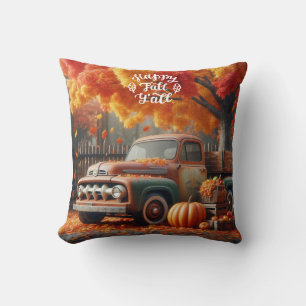 Rustic/vintage autumn farm truck cushion